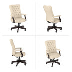 Chaise de bureau capitonnée à dossier haut Cabot avec accoudoirs – Fauteuil de bureau de direction