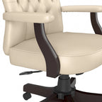 Chaise de bureau capitonnée à dossier haut Cabot avec accoudoirs – Fauteuil de bureau de direction