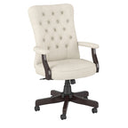 Chaise de bureau capitonnée à dossier haut Cabot avec accoudoirs – Fauteuil de bureau de direction