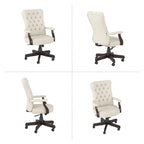 Chaise de bureau capitonnée à dossier haut Cabot avec accoudoirs – Fauteuil de bureau de direction