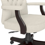 Chaise de bureau capitonnée à dossier haut Cabot avec accoudoirs – Fauteuil de bureau de direction